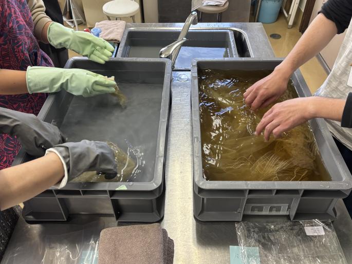 植物染めワークショップワークショップの様子