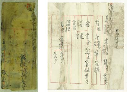 被災した文書
