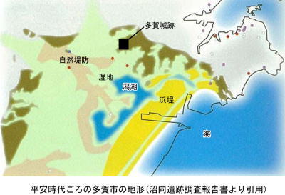 平安時代ごろの多賀城市の地形